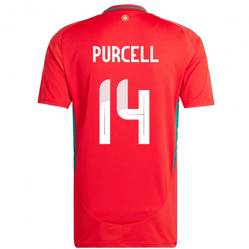 Danxen Børn Wales Benjamin Purcell #14 Rød Hjemmebane Spillertrøjer 24-26 Trøje T-Shirt