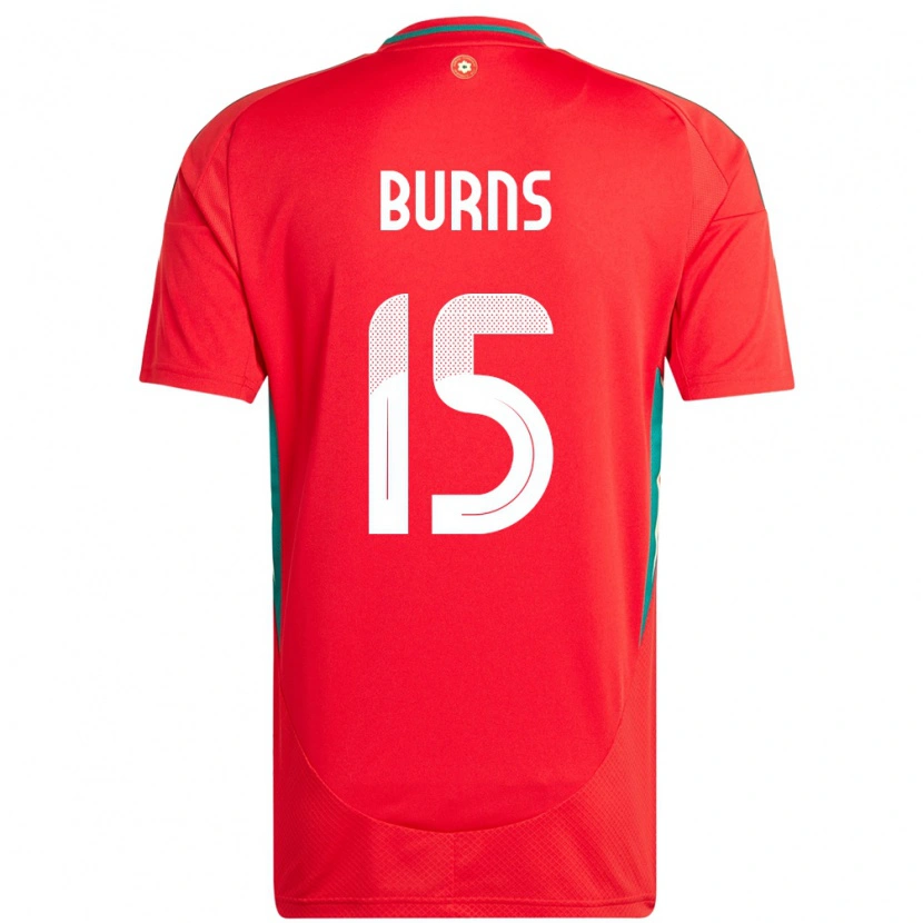 Danxen Børn Wales Wes Burns #15 Rød Hjemmebane Spillertrøjer 24-26 Trøje T-Shirt