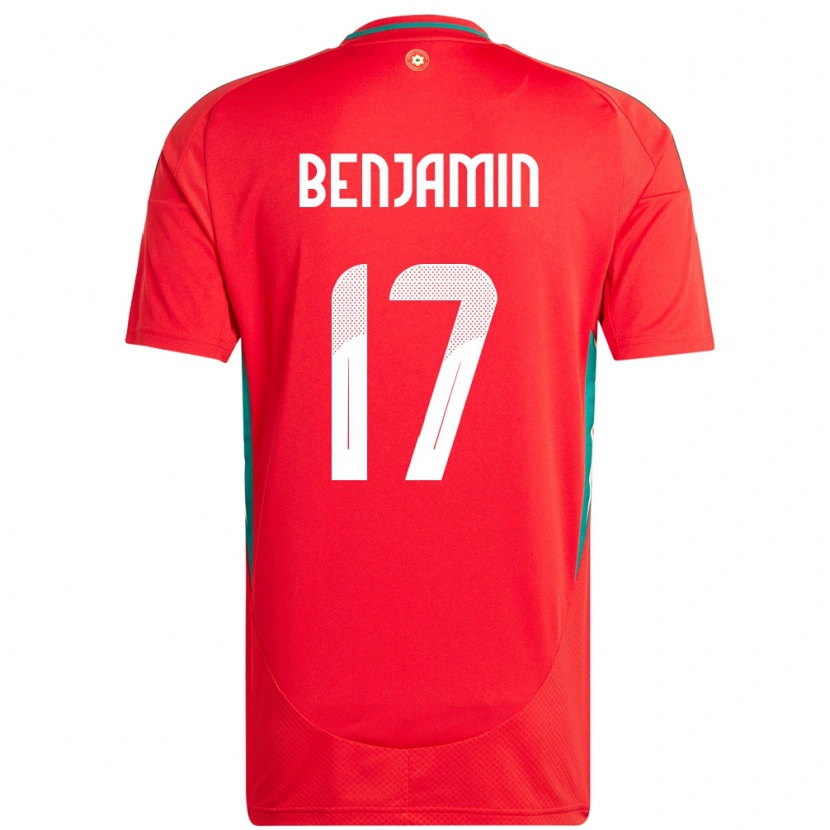 Danxen Børn Wales Omari Benjamin #17 Rød Hjemmebane Spillertrøjer 24-26 Trøje T-Shirt