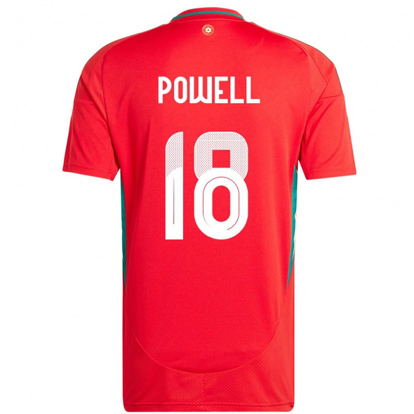 Danxen Børn Wales Ella Powell #18 Rød Hjemmebane Spillertrøjer 24-26 Trøje T-Shirt