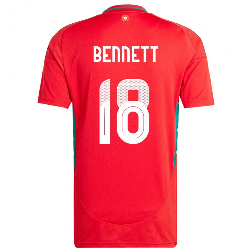 Danxen Børn Wales Murphy Bennett #18 Rød Hjemmebane Spillertrøjer 24-26 Trøje T-Shirt