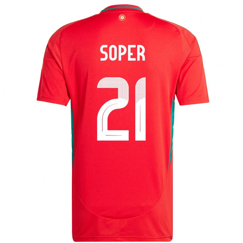 Danxen Børn Wales Poppy Soper #21 Rød Hjemmebane Spillertrøjer 24-26 Trøje T-Shirt