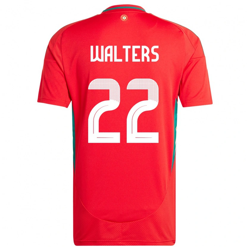 Danxen Børn Wales Georgia Walters #22 Rød Hjemmebane Spillertrøjer 24-26 Trøje T-Shirt