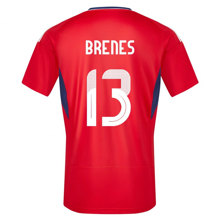 Danxen Børn Costa Rica Jefferson Brenes #13 Rød Hjemmebane Spillertrøjer 24-26 Trøje T-Shirt