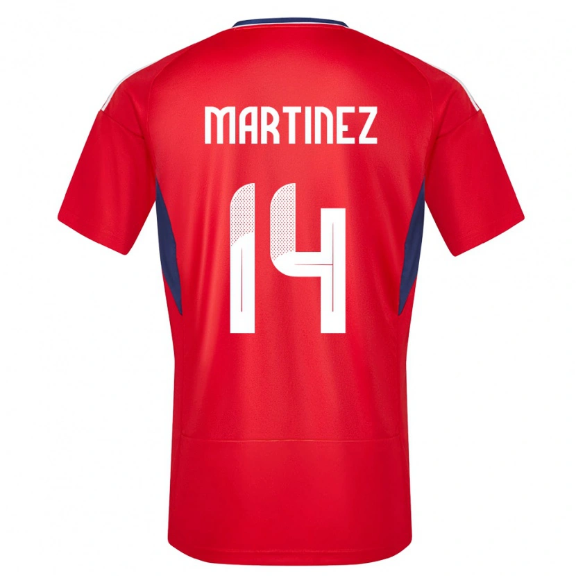 Danxen Børn Costa Rica Alonso Martínez #14 Rød Hjemmebane Spillertrøjer 24-26 Trøje T-Shirt