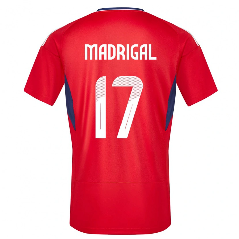 Danxen Børn Costa Rica Warren Madrigal #17 Rød Hjemmebane Spillertrøjer 24-26 Trøje T-Shirt