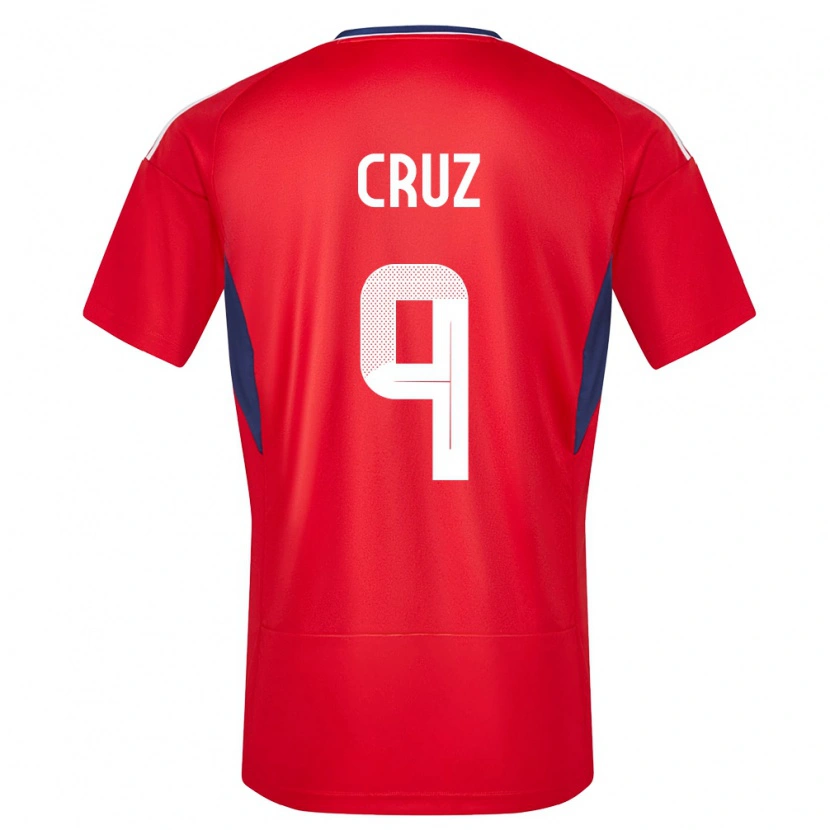 Danxen Børn Costa Rica Esteban Cruz #9 Rød Hjemmebane Spillertrøjer 24-26 Trøje T-Shirt