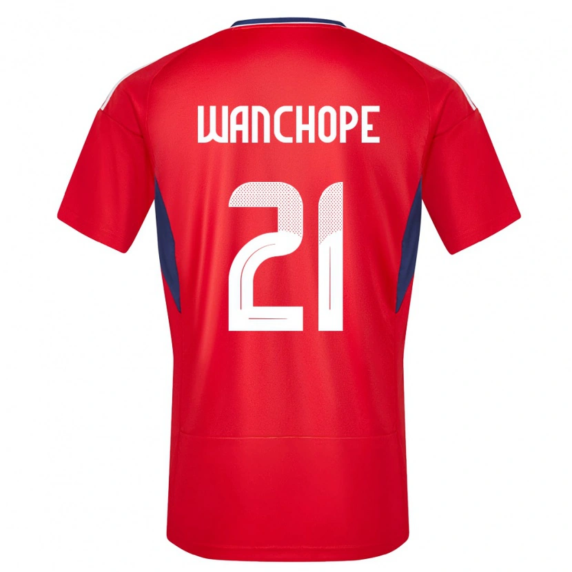 Danxen Børn Costa Rica Matías Wanchope #21 Rød Hjemmebane Spillertrøjer 24-26 Trøje T-Shirt