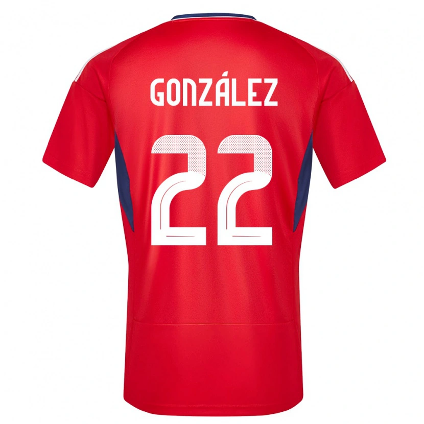 Danxen Børn Costa Rica Kenneth González #22 Rød Hjemmebane Spillertrøjer 24-26 Trøje T-Shirt