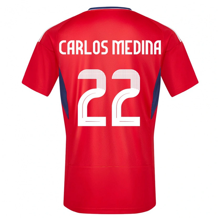 Danxen Børn Costa Rica Luis Carlos Medina #22 Rød Hjemmebane Spillertrøjer 24-26 Trøje T-Shirt