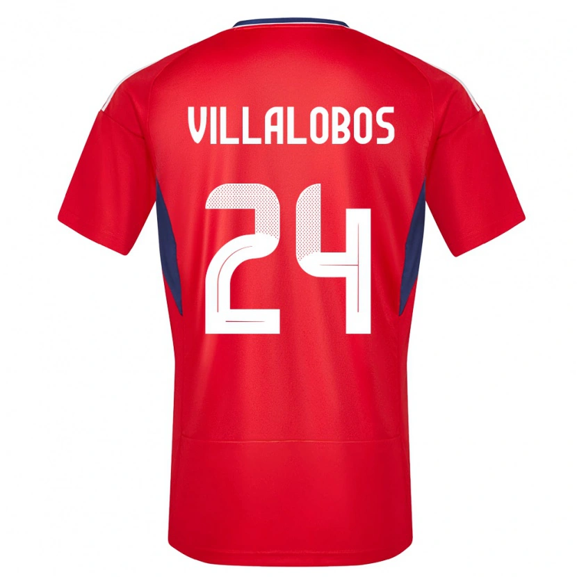 Danxen Børn Costa Rica Anthuan Villalobos #24 Rød Hjemmebane Spillertrøjer 24-26 Trøje T-Shirt