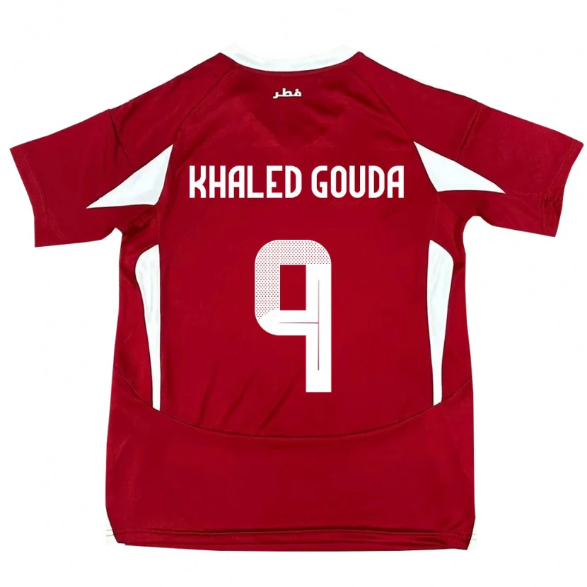 Danxen Børn Qatar Mohamed Khaled Gouda #9 Rød Hjemmebane Spillertrøjer 24-26 Trøje T-Shirt