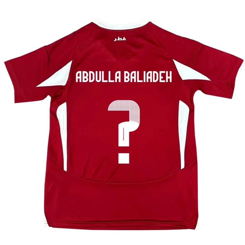 Danxen Børn Qatar Yousef Abdulla Baliadeh #0 Rød Hjemmebane Spillertrøjer 24-26 Trøje T-Shirt