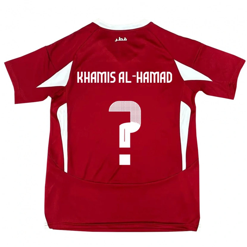 Danxen Børn Qatar Saoud Khamis Al-Hamad #0 Rød Hjemmebane Spillertrøjer 24-26 Trøje T-Shirt