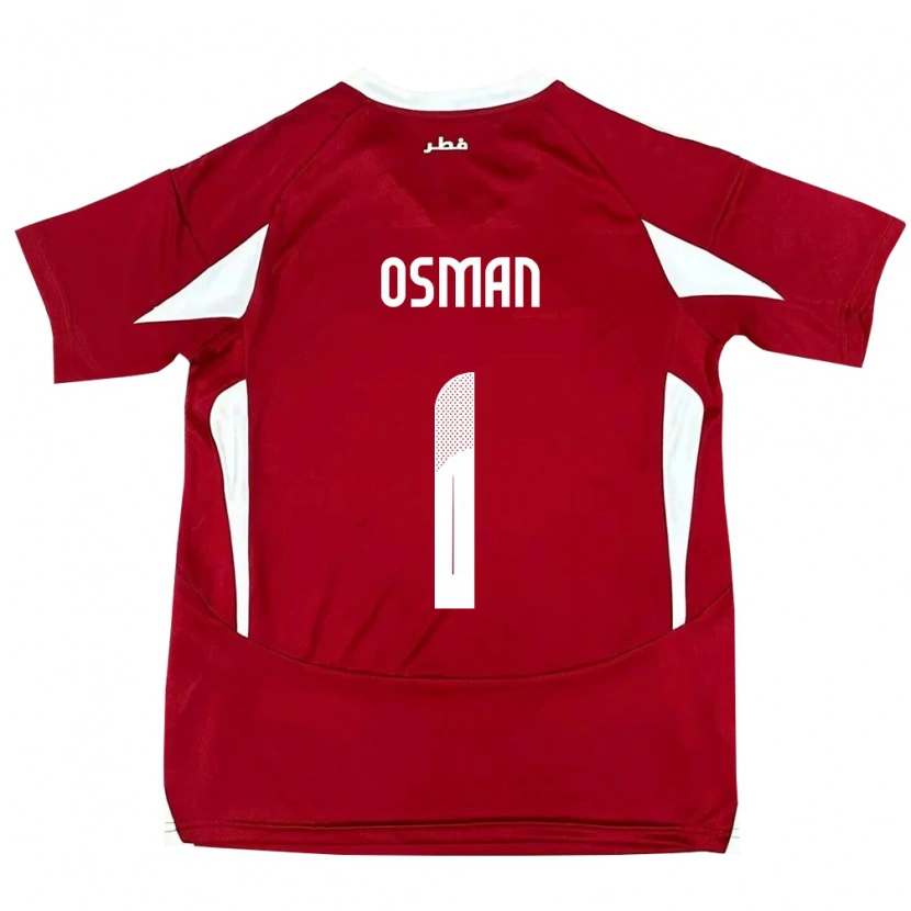 Danxen Børn Qatar Abubaker Osman #1 Rød Hjemmebane Spillertrøjer 24-26 Trøje T-Shirt