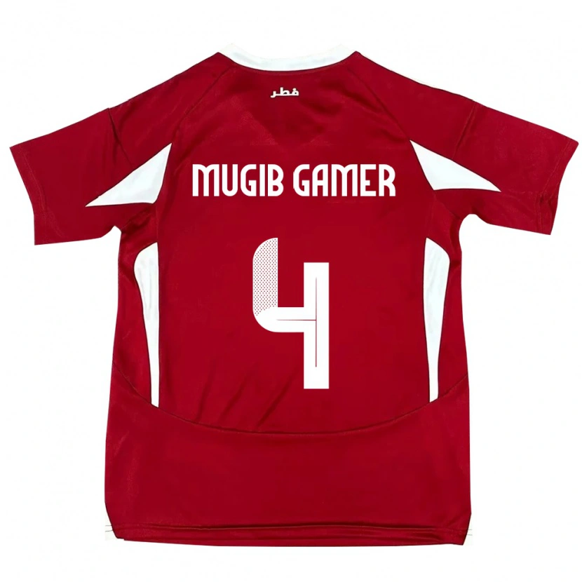 Danxen Børn Qatar Abdalla Mugib Gamer #4 Rød Hjemmebane Spillertrøjer 24-26 Trøje T-Shirt