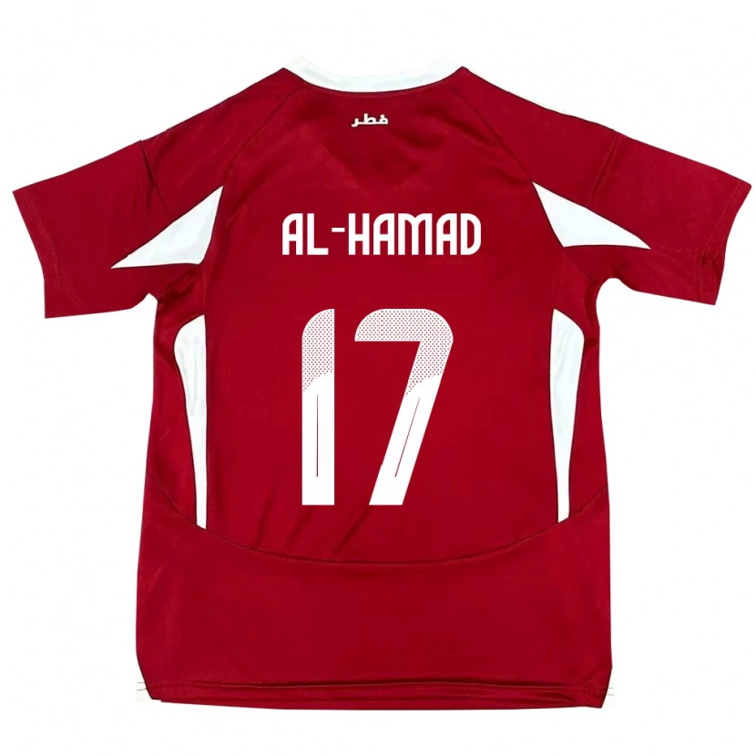 Danxen Børn Qatar Jassem Al-Hamad #17 Rød Hjemmebane Spillertrøjer 24-26 Trøje T-Shirt