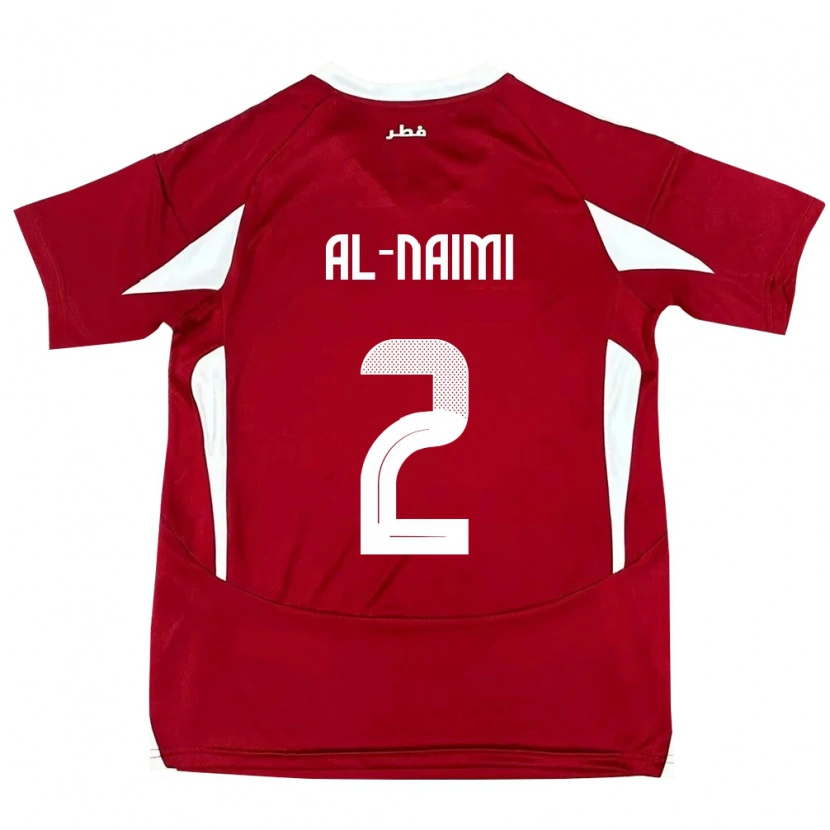 Danxen Børn Qatar Amna Al Naimi #2 Rød Hjemmebane Spillertrøjer 24-26 Trøje T-Shirt