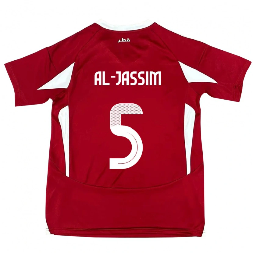 Danxen Børn Qatar Dana Al Jassim #5 Rød Hjemmebane Spillertrøjer 24-26 Trøje T-Shirt