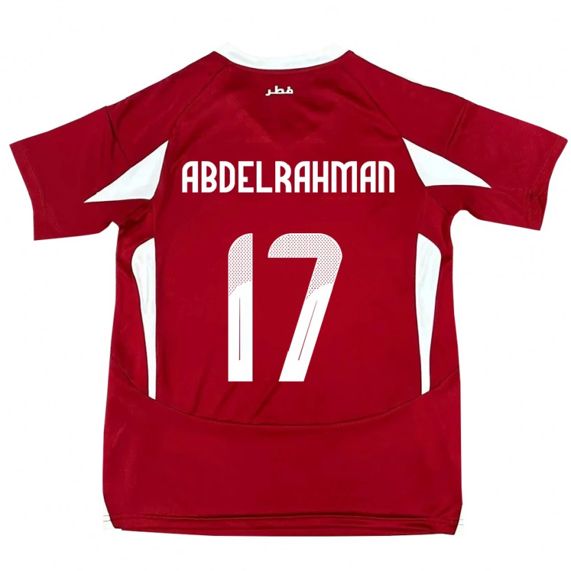 Danxen Børn Qatar Abdelrahman Fahmi Moustafa #17 Rød Hjemmebane Spillertrøjer 24-26 Trøje T-Shirt