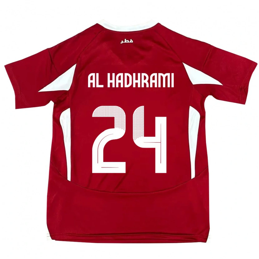 Danxen Børn Qatar Naif Abdulraheem Al Hadhrami #24 Rød Hjemmebane Spillertrøjer 24-26 Trøje T-Shirt