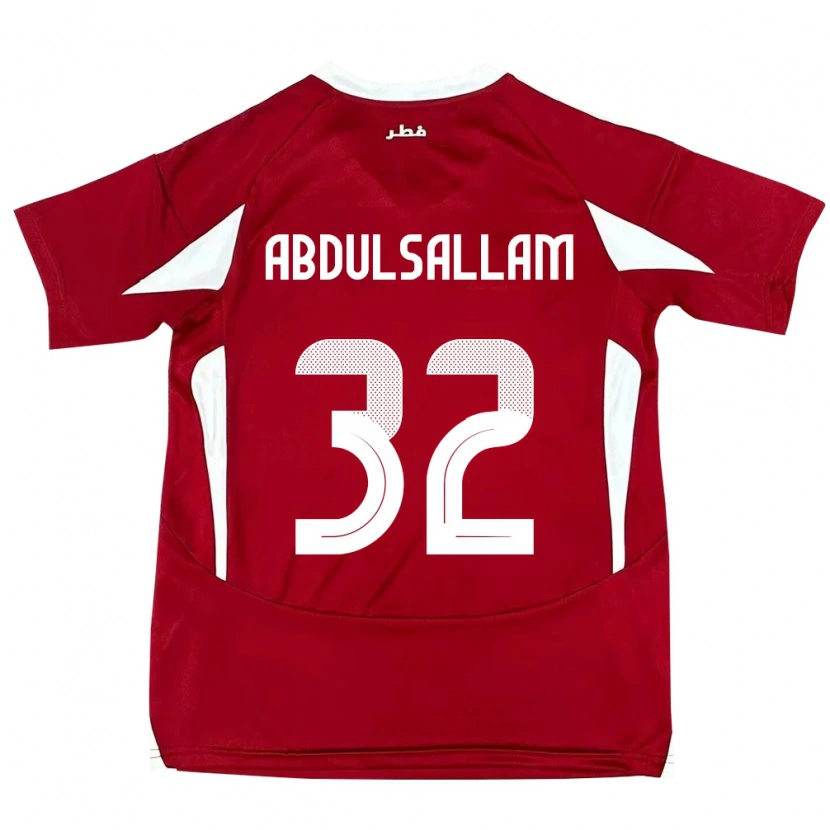 Danxen Børn Qatar Jassem Gaber Abdulsallam #32 Rød Hjemmebane Spillertrøjer 24-26 Trøje T-Shirt