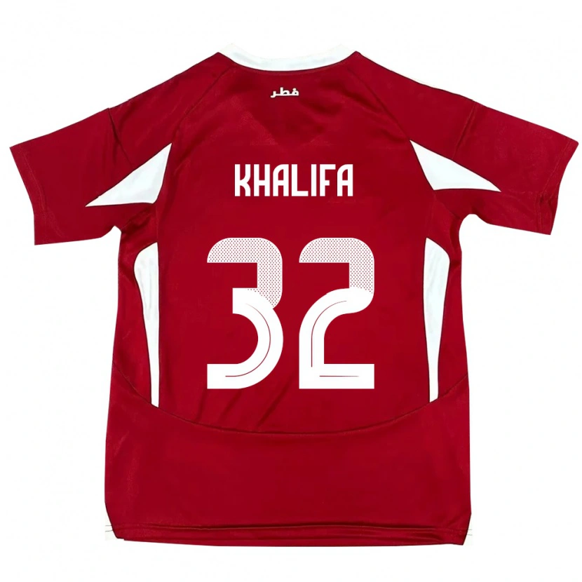 Danxen Børn Qatar Duana Khalifa #32 Rød Hjemmebane Spillertrøjer 24-26 Trøje T-Shirt