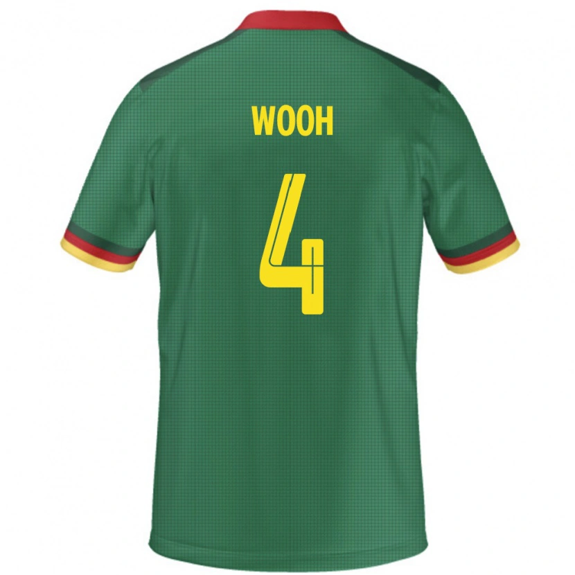 Danxen Børn Cameroun Christopher Wooh #4 Grøn Hjemmebane Spillertrøjer 24-26 Trøje T-Shirt