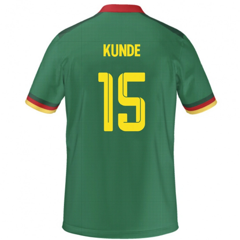 Danxen Børn Cameroun Pierre Kunde #15 Grøn Hjemmebane Spillertrøjer 24-26 Trøje T-Shirt