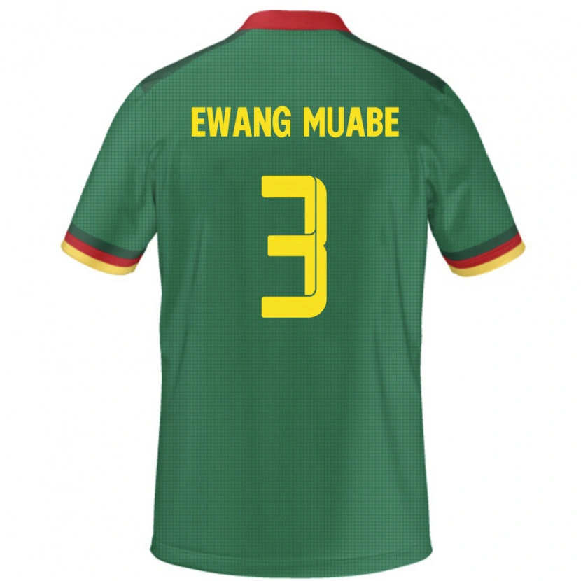 Danxen Børn Cameroun Ebong Ewang Muabe #3 Grøn Hjemmebane Spillertrøjer 24-26 Trøje T-Shirt