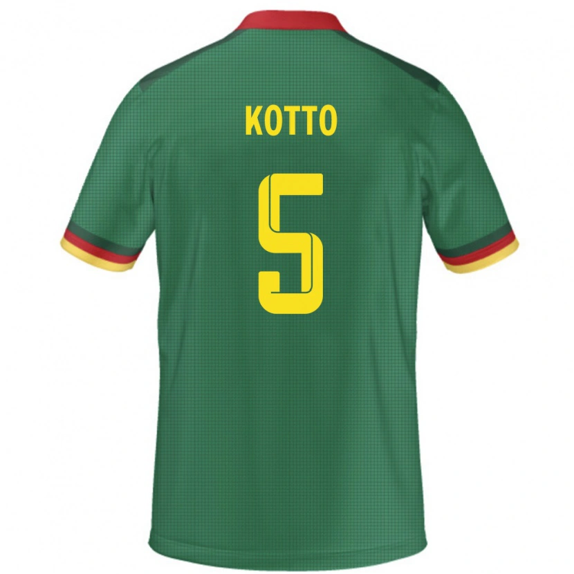 Danxen Børn Cameroun Samuel Kotto #5 Grøn Hjemmebane Spillertrøjer 24-26 Trøje T-Shirt