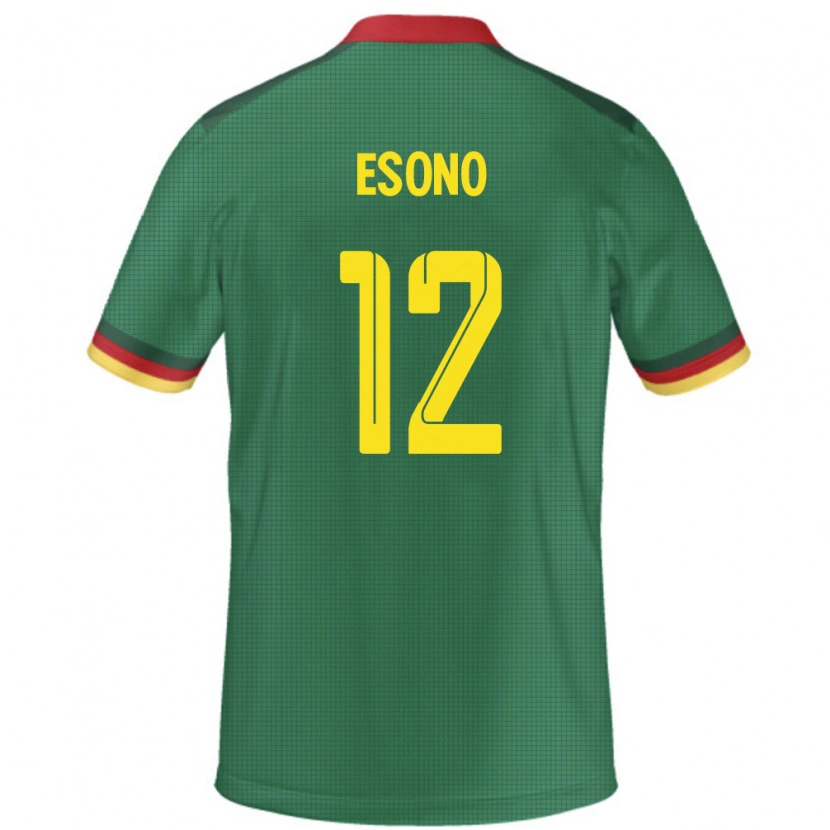 Danxen Børn Cameroun Yannick Kamdoum Esono #12 Grøn Hjemmebane Spillertrøjer 24-26 Trøje T-Shirt