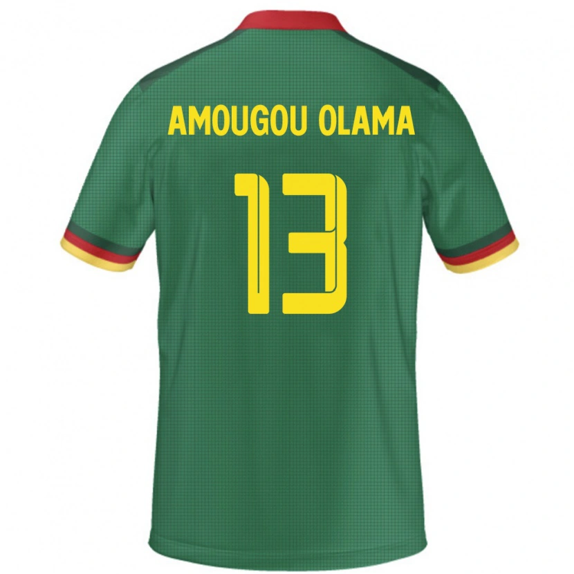 Danxen Børn Cameroun Maurel Amougou Olama #13 Grøn Hjemmebane Spillertrøjer 24-26 Trøje T-Shirt