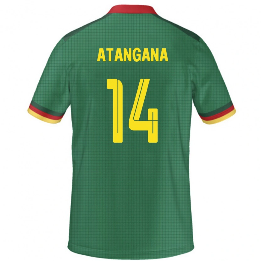 Danxen Børn Cameroun Joseph Atangana #14 Grøn Hjemmebane Spillertrøjer 24-26 Trøje T-Shirt