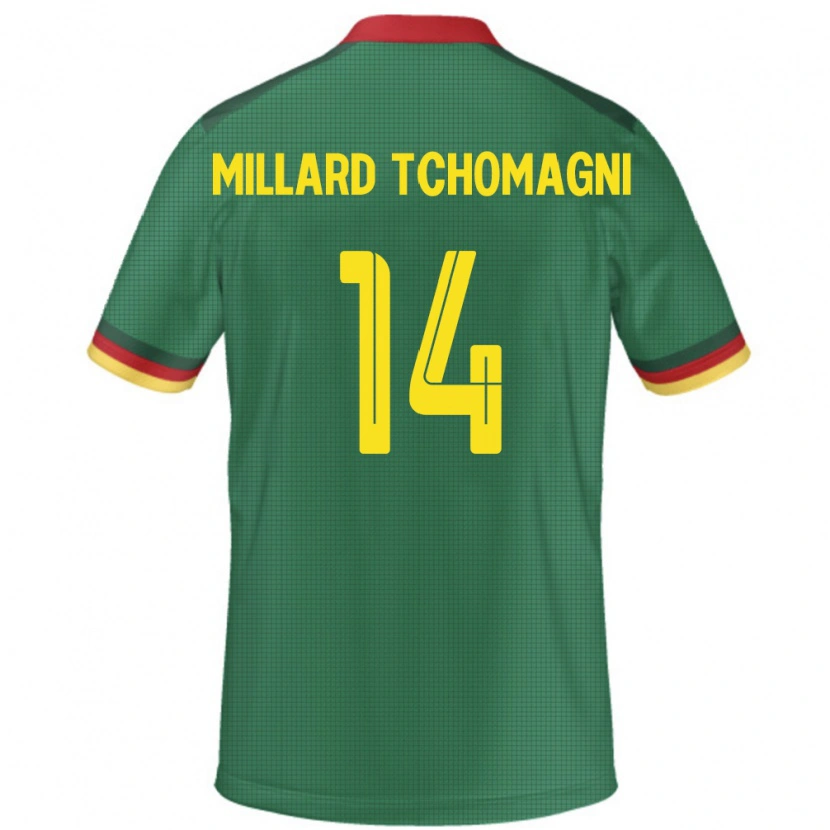 Danxen Børn Cameroun Samuel Millard Tchomagni #14 Grøn Hjemmebane Spillertrøjer 24-26 Trøje T-Shirt