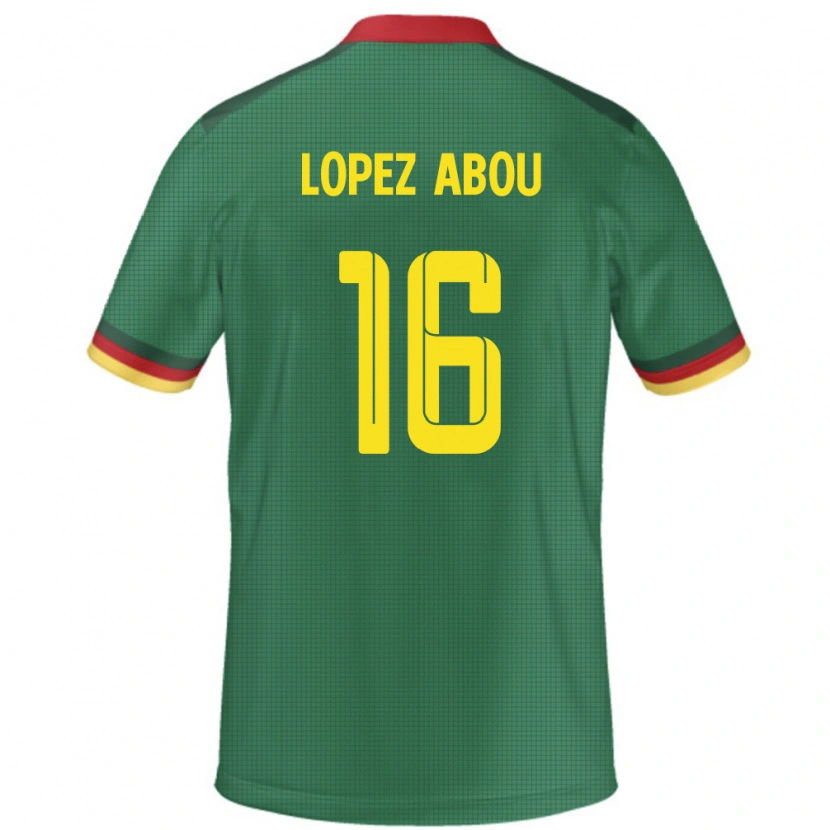 Danxen Børn Cameroun Junior Lopez Abou #16 Grøn Hjemmebane Spillertrøjer 24-26 Trøje T-Shirt