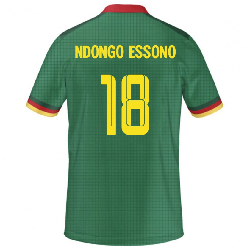 Danxen Børn Cameroun Rodrigue Dipanda Ndongo Essono #18 Grøn Hjemmebane Spillertrøjer 24-26 Trøje T-Shirt