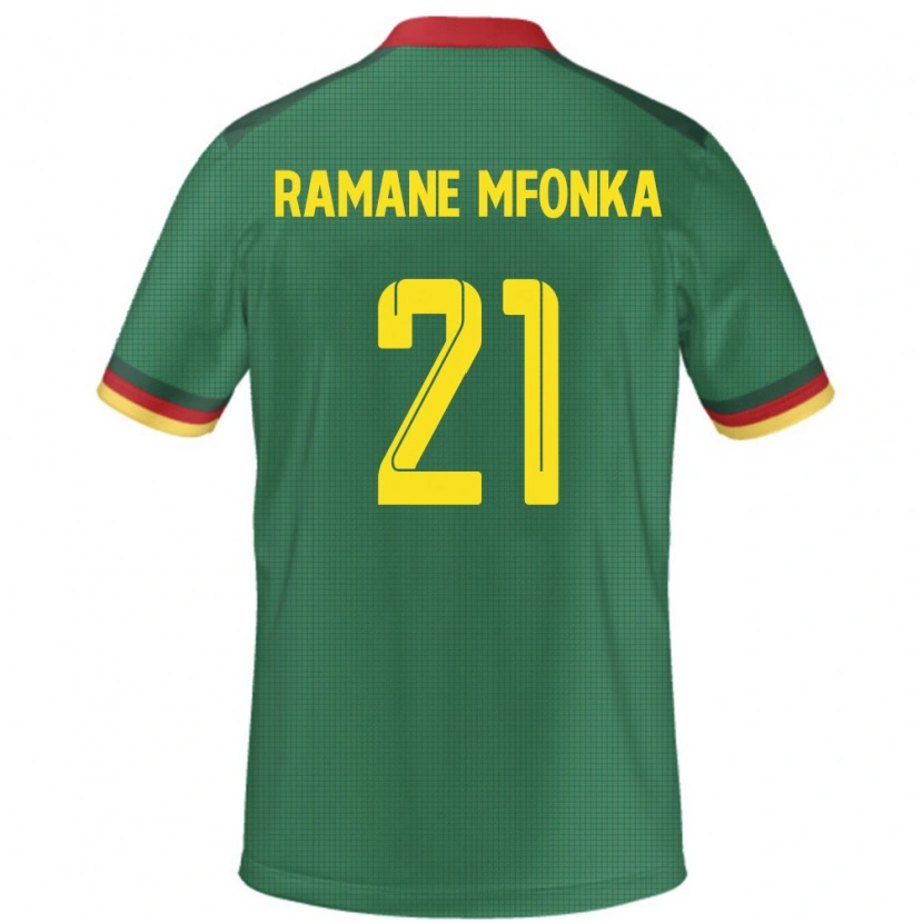 Danxen Børn Cameroun Abdel Ramane Mfonka #21 Grøn Hjemmebane Spillertrøjer 24-26 Trøje T-Shirt