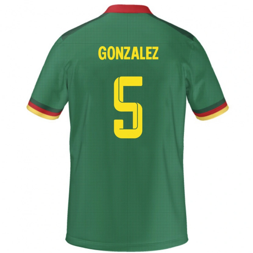 Danxen Børn Cameroun Oumar Gonzalez #5 Grøn Hjemmebane Spillertrøjer 24-26 Trøje T-Shirt