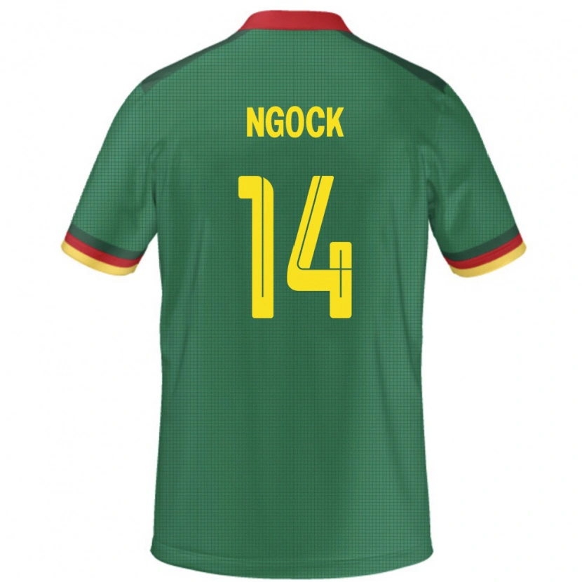 Danxen Børn Cameroun Monique Ngock #14 Grøn Hjemmebane Spillertrøjer 24-26 Trøje T-Shirt