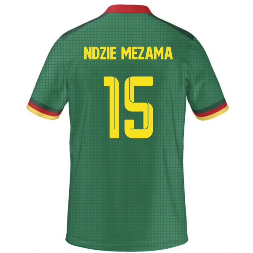 Danxen Børn Cameroun Fabrice Ndzie Mezama #15 Grøn Hjemmebane Spillertrøjer 24-26 Trøje T-Shirt