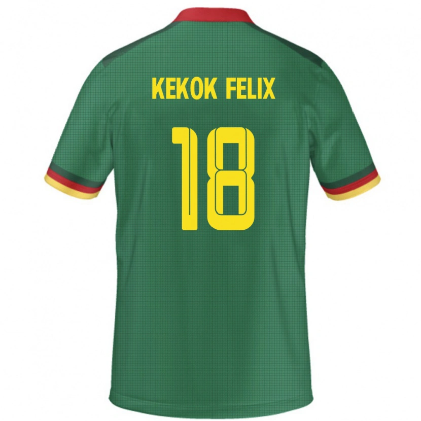 Danxen Børn Cameroun Ndifor Kekok Felix #18 Grøn Hjemmebane Spillertrøjer 24-26 Trøje T-Shirt