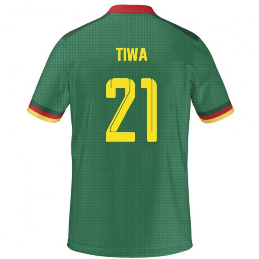 Danxen Børn Cameroun Yvan Tiwa #21 Grøn Hjemmebane Spillertrøjer 24-26 Trøje T-Shirt