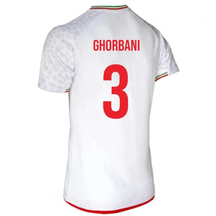 Danxen Børn Iran Mohammad Ghorbani #3 Hvid Hjemmebane Spillertrøjer 24-26 Trøje T-Shirt