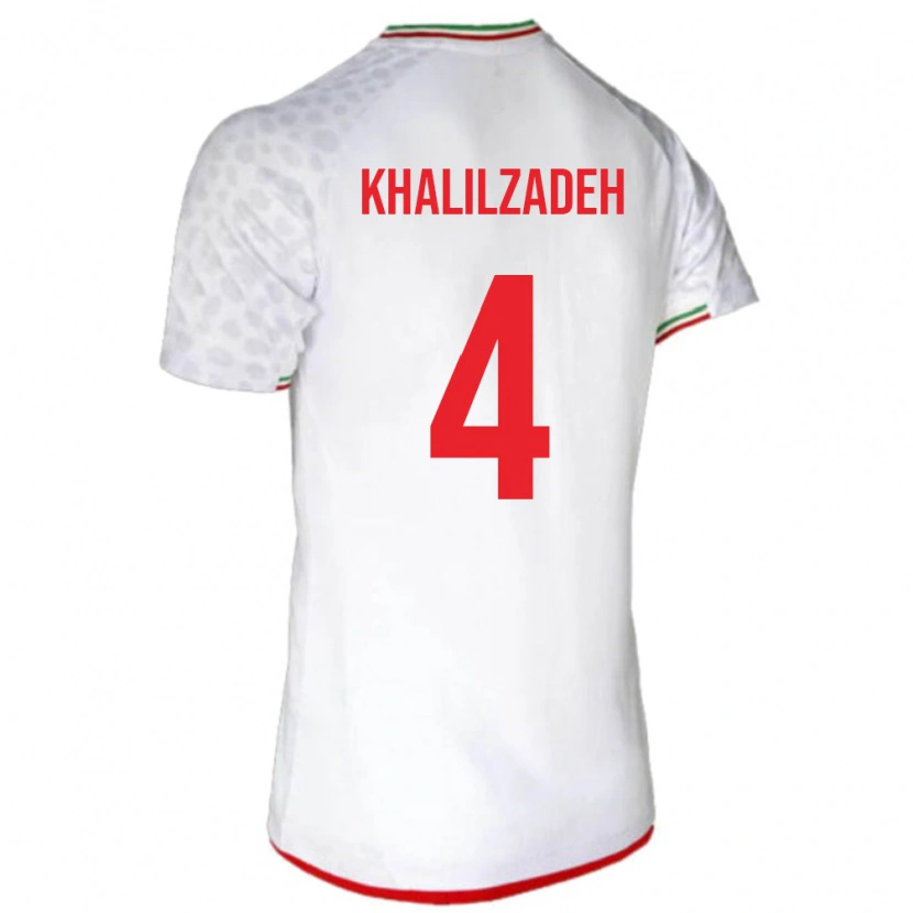 Danxen Børn Iran Shoja Khalilzadeh #4 Hvid Hjemmebane Spillertrøjer 24-26 Trøje T-Shirt