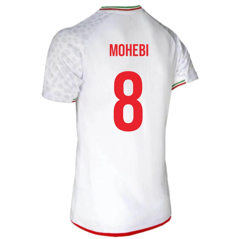 Danxen Børn Iran Mohammad Mohebi #8 Hvid Hjemmebane Spillertrøjer 24-26 Trøje T-Shirt