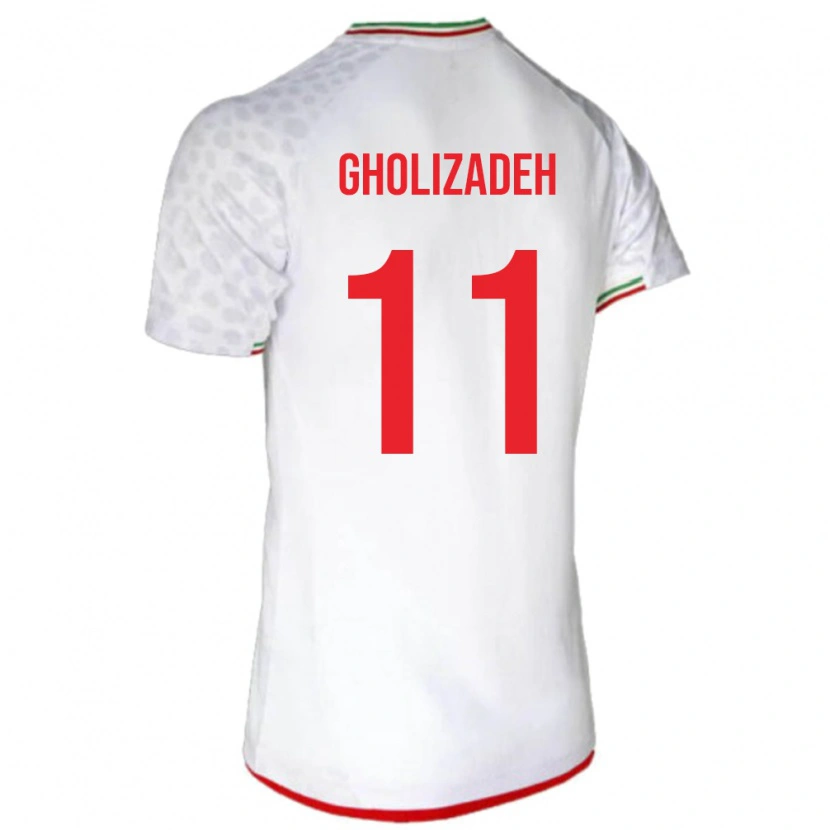 Danxen Børn Iran Ali Gholizadeh #11 Hvid Hjemmebane Spillertrøjer 24-26 Trøje T-Shirt