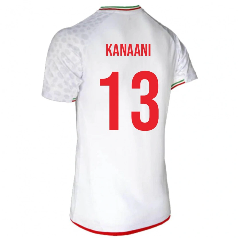 Danxen Børn Iran Hossein Kanaani #13 Hvid Hjemmebane Spillertrøjer 24-26 Trøje T-Shirt