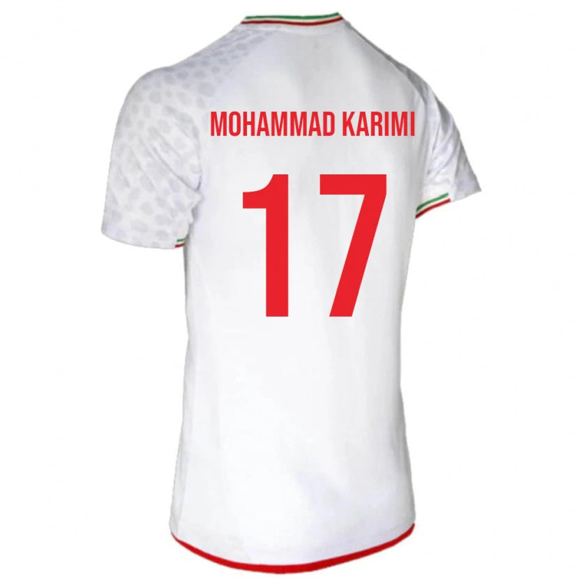 Danxen Børn Iran Seyed Mohammad Karimi #17 Hvid Hjemmebane Spillertrøjer 24-26 Trøje T-Shirt