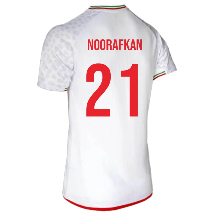 Danxen Børn Iran Omid Noorafkan #21 Hvid Hjemmebane Spillertrøjer 24-26 Trøje T-Shirt